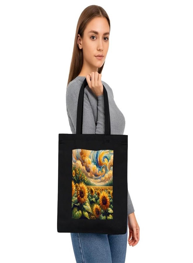 PrintingZone حقيبة تسوق قماشية مطبوعة من PrintingZone للنساء | تصميم واسع | حمولة 15 كجم | حقيبة يد متينة - Image 3